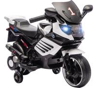 DecHome Moto Elettrica Bambini 18-36 Mesi 6V con Fari e Musiche Bianco R439WT