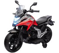 DecHome Moto Elettrica per Bambini 3-6 Anni Fari, Musica e Rotelle Rosso RDA627F