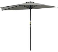 DecHome - Ombrellone da Giardino 2.69x1.38 mt in Metallo/Poliestere Colore Grigio Chiaro