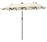 DecHome - Ombrellone da Giardino 2.92x1.5 mt in Acciaio/Poliestere con Luci LED Colore Beige