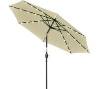 DecHome - Ombrellone da Giardino Antivento 2.65 mt in Acciaio/Poliestere con Luci LED Colore Beige