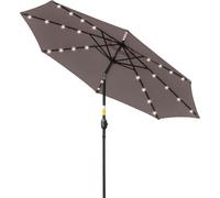 DecHome - Ombrellone da Giardino Antivento 2.65 mt in Acciaio/Poliestere con Luci LED Colore Grigio