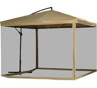 DecHome - Ombrellone da Giardino Decentrato 2.95x2.95 mt in Acciaio/Poliestere colore Beige