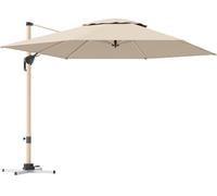 DecHome - Ombrellone da Giardino Decentrato 2.95x2.95 mt in Alluminio/Poliestere Colore Cachi