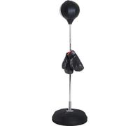 DecHome - Palla da Boxe Regolabile in Altezza 126-144 cm con Guanti, Pompa e Base Zavorra Nero