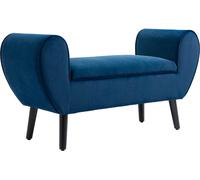 DecHome Panca Contenitore Fondo Letto Design Moderna con Braccioli 118x42x66 cm in Legno e Tessuto Vellutato colore Blu - 171DB