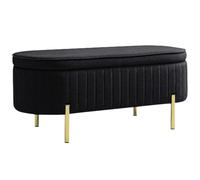 DecHome - Panca Contenitore Fondo Letto Design Moderno 108x44x43.5 cm in Velluto Nero