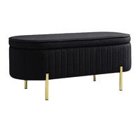 DecHome Panca Contenitore Fondo Letto Design Moderno 108x44x43.5 cm Velluto Nero