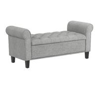 DecHome Panca Contenitore Fondo Letto Design Retrò 126x48.5x57 cm Grigio Chiaro