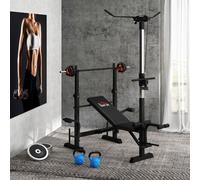 DecHome Panca Fitness con Leg Press,Squat Rack e Leg Extension 1,8x1,34x2 m Nero