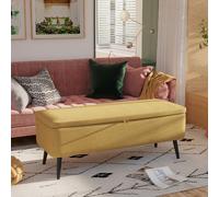 DecHome Panca Fondo Letto con Spazio Contenitore 101x38.5x44.5 cm Giallo