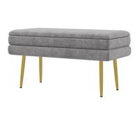 Panca Fondo Letto con Spazio Portaoggetti79.5x37.5x43 cm Grigio DecHome
