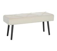 DecHome Panca Fondo Letto Design Moderno 100x36x45 cm in Velluto e Acciaio Crema