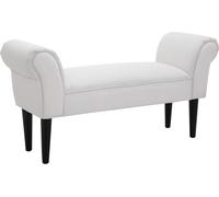 DecHome Panca Fondo Letto Imbottita con 2 Braccioli 102x35x51 cm Bianco