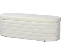 DECHOME - Panca Fondo Letto in Tessuto Teddy con Vano Contenitore per Ingresso e Camera 116x41x40.5 cm colore Crema