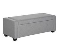 DecHome - Panca Fondoletto con Vano Contenitore in Tessuto 120x50x44 cm colore Grigio