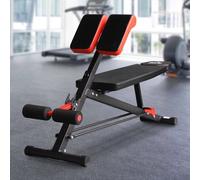 DecHome Panca Multifunzionale Regolabile per Allenamento Gambe Addome e Glutei Nero e Rosso - A51075
