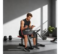 DecHome Panca per Curl Bicipiti con Seduta e Appoggio per Gomiti Regolabili Nero