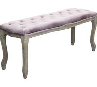 DecHome Panca Retrò 110x36 cm Velluto e Legno Rosa Pantelleria