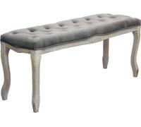 DecHome Panca Retrò 110x36 cm Velluto e Legno Taupe Pantelleria