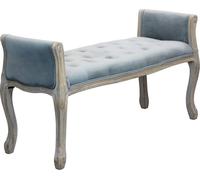 DecHome Panca Retrò 113x48 cm Velluto e Legno Grigio Motown