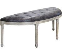 DecHome Panca Retrò 125x45 cm Ecopelle e Legno Taupe Fanker