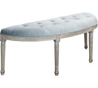 DecHome Panca Retrò 125x45 cm Velluto e Legno Grigio Fanker