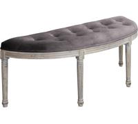 DecHome Panca Retrò 125x45 cm Velluto e Legno Marrone Fanker