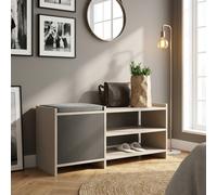 DecHome Panca Scarpiera 1 Anta Battente 2 Ripiani 100x35x44 cm Tortora Sunno