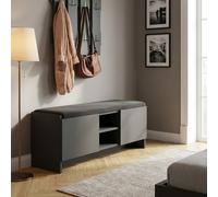 DecHome Panca Scarpiera 2 Ante Battenti 2 Ripiani 110x37x43 cm Antracite Zulla