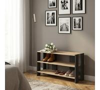 DecHome Panca Scarpiera 2 Ripiani 84x32x43 cm Rovere Antracite