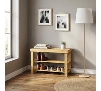 DecHome Panca Scarpiera 2 Ripiani Bambù 70x28x45 cm Legno