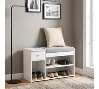 DecHome Panca Scarpiera 3 Ripiani 1 Cassetto 81x31.5x49 cm Bianco/Grigio