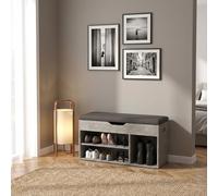 Panca Scarpiera 3 Ripiani 1 Vano superiore 80x30x45 cm Nero/Grigio DecHome