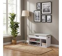 DecHome Panca Scarpiera 3 Ripiani 1 Vano superiore a Scomparsa 80x30x43 Bianco