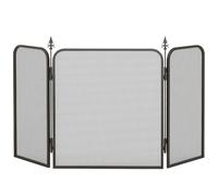 DecHome Parascintille Camino Pieghevole a 3 Pannelli in Metallo Nero BKJ52R