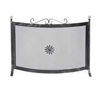 Parascintille Curvo per Camino Ferro Battuto + Pomi Ottone cm 70x50 DecHome