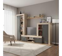 PARETE ATTREZZATA DA SOGGIORNO PORTA TV VARI COLORI 300x40x198CM MOD.NOBEL