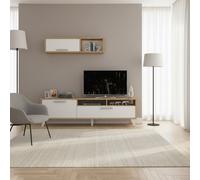 DecHome Parete Attrezzata Mobile TV + Mobile a Parete 180x35x47 Rovere Slim