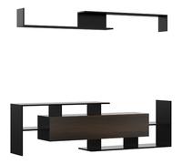 DecHome Parete Attrezzata Moderna 6 Vani + 1 Vano TV 153.6x25x42 cm Nero/Marrone