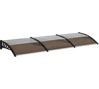 DecHome Pensilina da Esterno in Policarbonato, Alluminio e PP Tettoia per Esterno 300x100x26 cm colore Marrone - 058V03B70