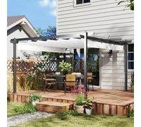 DecHome - Pergola esterno in Alluminio/Poliestere Dimensioni 4x4 m colore Bianco