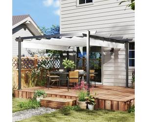DecHome - Pergola esterno in Alluminio/Poliestere Dimensioni 4x4 m colore Bianco