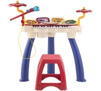 DecHome Pianola Giocattolo con Sgabello Microfono Tamburo Bacchette Playset 3+