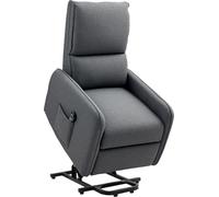DecHome Poltrona Relax Reclinabile Poltrona per Anziano Elettrica Alzapersone in Tessuto 62x86.5x98 cm colore Grigio Carbone - 0CGJ643