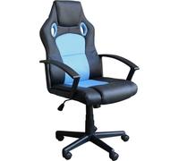 DecHome Poltrona Da Gaming Uncharted in Poliuretano Cm 61x65x104-113.5 h Azzurro
