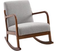 DecHome Poltrona Dondolo Vintage in Tessuto 64x86x80 Grigio