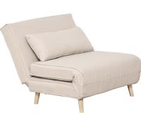 Poltrona Letto 3 in 1 con Schienale Reclinabile Beige DecHome