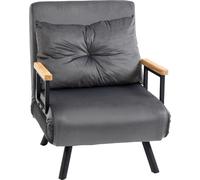 DecHome Poltrona Letto 3 in 1 con Schienale Reclinabile Grigio Scuro
