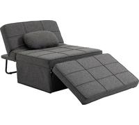 DecHome Poltrona Letto 3 in 1 con Schienale Regolabile Grigio